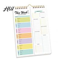 Double Helix Meal Planner Magnetic Weekly Notebook Wall-Mounted Planning Pad Grocery Wall-mounted Food List Notepad Tear-Off Shopping Kitchen 1pc