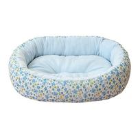 Breathable Dog Bed Puppy Sofa Indoor Cat House Flower-printed Dog Sofa Mats  for Dogs Sleeping 45*35cm mėlyna
