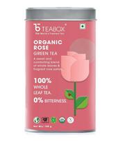 Žalioji arbata su rože (100 g), Ekologiška rožių žalioji arbata, arbatos dėžutė pink