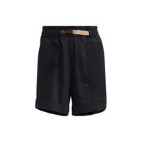 Adidas Neo Solid Color Elastic Waistband Sports Casual Shorts Women Bottoms Black HF7272 S