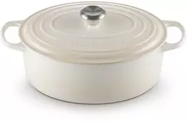 Virtuvės Indai - Le Creuset Signature Keptuvė 6.3L Ketaus Emaliuota Ovali 31cm Meringue