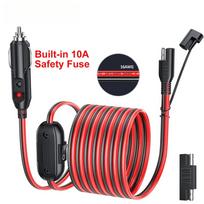 Automobilio lizdas SAE jungties laidas su 10A saugikliu 16AWG maitinimo lizdas Kemperiui Saulės Skydams Motociklo Akumuliatoriaus Įkrovikliui 300cm raudona/juoda