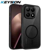 KEYSION Magnetic Phone Case for Xiaomi 15T Pro Silicone+PC Matte Translucent Clear Shockproof Back Cover for Xiaomi 15T 15T Pro for Xiaomi 15T juoda