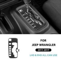 Real Soft Carbon Fiber Sticker For Jeep Wrangler JK JKU 2011 2012 2013 2014 2015 2016 2017 Car Gear Shift Panel Interior Trim