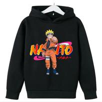 Japanese Anime Naruto Print Children's Sweatshirt Autumn Boys and Girls Casual Comfortable Soft Hooded Pullover 100cm juoda