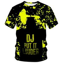 Rock Dj Men's T-Shirt 3d Printed Hip Hop Nightclub Party Trend Street Wear Top T-Shirt Summer Fashion Personality Short Sleeves XXS