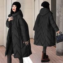 Negabaritinis storesnis pūkinis medvilninis striukė moterims Žieminė Nauja Retro Kinų stiliaus su gobtuvu Paltai Moteriškas medvilninis šiltas Parkas Viršutinis drabužis M raudona