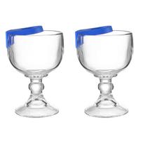 2 vnt. 17 oz taurės su koteliu alui - universalios Schooner, krevečių kokteiliui, Margarita taurės su mėlynu kibirėliu