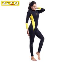 2019SCR Diving Suit Women's 3MM One-piece Snorkeling Surfing Thickened Thermal Swimsuit Long-sleeved Jellyfish M oranžinė