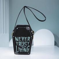 Gotinė Pečių Rankinė Moterims PU Oda Karsto Formos Crossbody Rankinė Reguliuojama Rankena Piniginė-Clutch Helovino Cosplay juoda