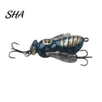 Topwater Fishing Bait 5G/4.8CM Bionic Wasp Lure, Floating Hard Hornet Lure with Acoustic Noise Steel Ball, Artificial Insect for Freshwater Saltwater 5 g black