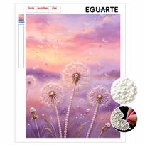 Pearl dandelion painting handmade creative projects. home wall decoration. 30x40