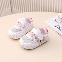 Summer Baby Shoes With Soft Bottom And Velcro Closure For Infants 15 rožinė