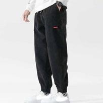 Baggy Corduroy Sweatpants Men Solid Color Casual Autumn Spring Tech Fleece Sport Loose Joggers Harem Pants Male Long Trousers 3XL