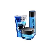 Loreal Paris Men's Toner Cleansing Balm Moisturizing Cream Men's Repair Moisturizing + Mens water energy skin care set-Mens water energy skin care set ruda