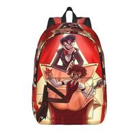 Radiostatic Vox Alastor Backpack Women Men Hazbin Hotels Pattern Backpacks Polyester Style School Bags Daily Custom Rucksack S
