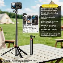 Aluminum Magnetic Selfie Stick Tripod 360 Rotation Phone Camera Mount Stand for Insta360 Action 5 Pocket 4 Mobile Phone C15