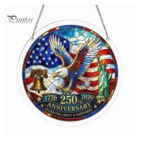 Acrylic Puzzle Decoration Suncatcher, Hot Air Balloon Colorful Sun Catchers for Window Hanging, 7.48 Inch Sunlight Refracting DIY Craft Puzzles D