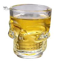 Durable Glass Spirit Bottle Skull Shaped Decanter, 3D Gothic Whiskey with Cork Wooden Stopper Wine Stopper, Novelty Liquor Dispenser for Home gray