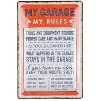 Mano garažas Mano taisyklės Metalo ženklai Vintažiniai plakatai Plokštė Sienų dekoras Garažui Autoservisui Barams Kavinėms Klubams Pubams Retro dekoracija 20x30cm（7.8x11.8inch）
