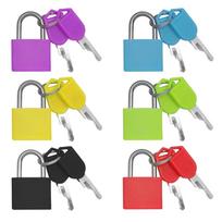 6Pcs Multicolor Luggage Padlocks Set with Keys, Mini Suitcase Locks, Small ABS Plastic & Copper Locker Locks, Tiny Lock for School Gym Locker 20MM įvairiaspalvis