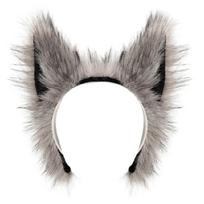 Warm Furry Wolf Cosplay Accessories With Ears Headband And Mittens Fantasy Cosplay Props For Winter Event