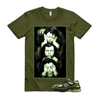 2010 Sea Moss Afterglow Olive Green Black T Shirt Match NO EVIL L