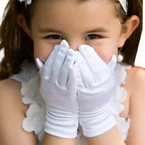 Stylish White Gloves for Little Girls Great for Birthday Party Photography Wear and Dance Show Dressingup Accessory 1 balta