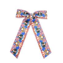 Patriotic Hair Accessory Foldable Ribbon Bows Clip Festival Patriotic hair Decors For Sports Event And Casual Styling