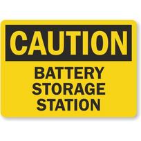 Battery Storage Station Osha Caution Aluminum Weatherproof Sign pAluminum 20x30cm（7.8x11.8inch）