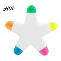 Long-lasting Highlighter Pen Star Shape Design Ink Smooth Flow Bright Multi-purpose Color Painting Underlining Note-taking 5 Colors Marker Odorless įvairiaspalvis