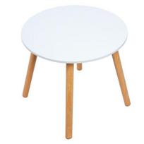 Kompiuterio stalas Valgomojo su medžio masyvo kojomis Vandeniui atsparus Nordic stiliaus 60cm Apvalios formos Laisvalaikio Kavos Namų baldai balta