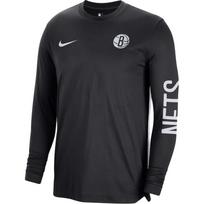 Nike x NBA Brooklyn Nets 2023/24 Authentic Pregame Long Sleeve Shooting Shirt T Shirt Men's Black FB3464-010 2XL