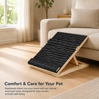 Non Slip Adjustable Stair Ramp with Mat Portable Dog for Sofa Small Dogs Elderly Injured or