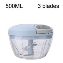 500/900ML Manual Meat Mincer Garlic Chopper Rotate Garlic Press Crusher Vegetable Onion Cutter Kitchen Cooking Accessories 500ml mėlyna