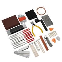 Guitar Repair Tool String Bridge Pin Pick Polishing File Ruler Maintenance Set Kit