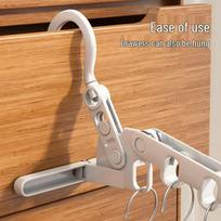Travel Folding Clothes Drying Rack: Thick, Multifunctional, Wall-Mounted, Portable 5-Hole Hanger for Business Trips & Students