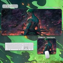 High Quality Roronoa Zoro ONE PIECE Leather Mouse Pad Oversized Small Cartoon Office Game E-sports Computer Keyboard Pad Table Mat Animation Periphery 21x26cm