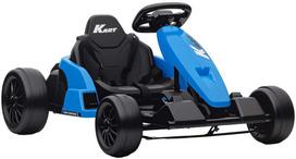 24V Elektrinis kartingas, Drift režimas, reguliuojama sėdynė, 5 taškų saugos diržas, muzikos funkcija, garso signalas, 6-12 metų Mėlynas