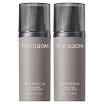 The Saem Gem Miracle Black Pearl O2 Bubble Mask (Set of 2) - 105g x 2 Detoxifying & Brightening Oxygen Bubble Pack for Radiant Skin