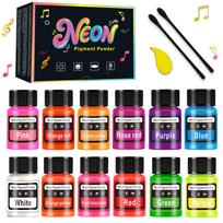 12 Spalvų Neono Fluorescencinių Miltelių Rinkinys 20ml Aliejus/Vanduo Dvigubos Paskirties DIY Dervos Amatai Spausdinimo Menas Pigmentai 12colors set 20ml