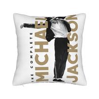 Michael Jackson Pillowcase Printing Polyester Cushion Cover Decorations Mjj Pop Music Singer Pillow Case Cover Home Zippered Peach skin 18*18(CM)-1Pcs