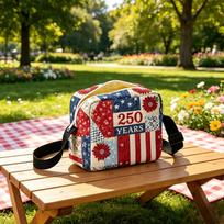 USA Flag Print Quilted Crossbody Bag for Men Women, Unisex Small Shoulder Bag with Adjustable Strap, Lightweight for Travel and Daily Use One Size geltona