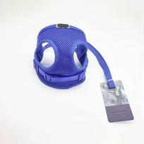 Promotion Thin Mesh Dog Harness and Leash Set with LED Solid Color Animal Pattern Lace Decoration (Blue,25*37 cm) mėlyna