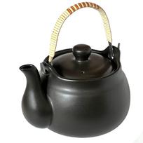 Tokoname Heat-Resistant Teapot for Herbal Medicine Brewing - Direct Gas Stove Use, Black, Small, Made in Japan