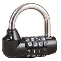 Custom Design Gym U Padlock Combination Lock 4 Digit Code Anti Theft Metal Lock Dorm Drawer Storage Cabinet Bicycle Basket (Black,Zinc&Code Lock) juoda