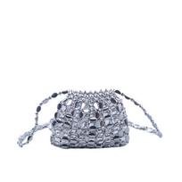Shiny Sequin Shoulder Bag Bohemian Style Crossbody Bag Casual Bead Handbag  Summer sidabras
