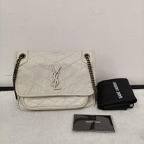 [Pre-Owned] YSL Niki Logo Vintage Ruched Chain Mini Bag - Very Good #PHI79A ONE SIZE