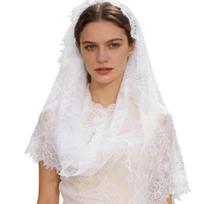 Breathable Chapel Length Wedding Veils For Bride Halloween Headpiece Gothic Floral Lace Applique balta