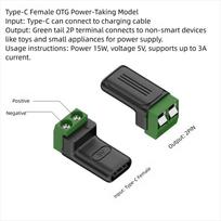 5V Charging Type-C Male Adapter Type C to 2 Pin Type C to 2 Pin Plug  Computer Charging C-Female PowerTaking